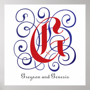 Finare Gothic Caps Brev G, 300 dpi PNG Poster