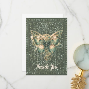 Finare Grönt Steampunk Butterfly Tack Kort