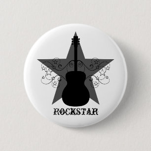 Finare Guitar Star Swirls-knapp, svart Knapp