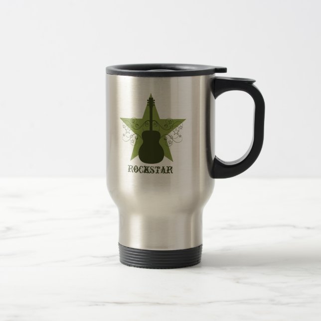 Finare Guitar Star Swirls Mugg, Grönt Resemugg (Höger)