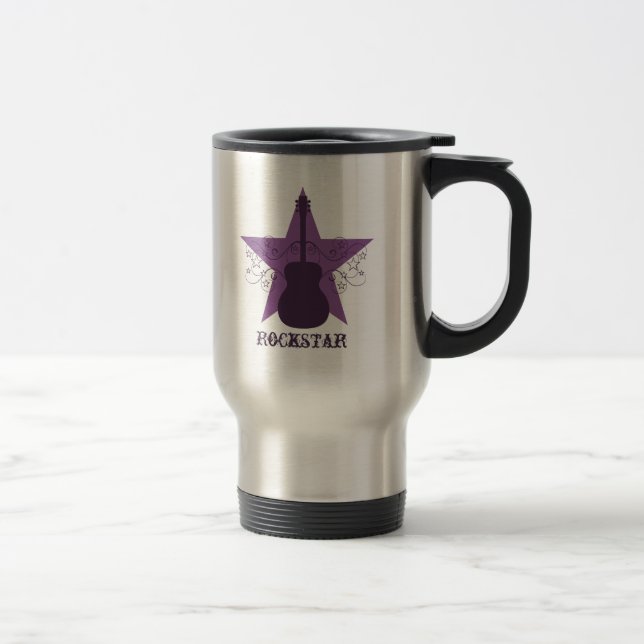 Finare Guitar Star Swirls Mugg, Lila Resemugg (Höger)