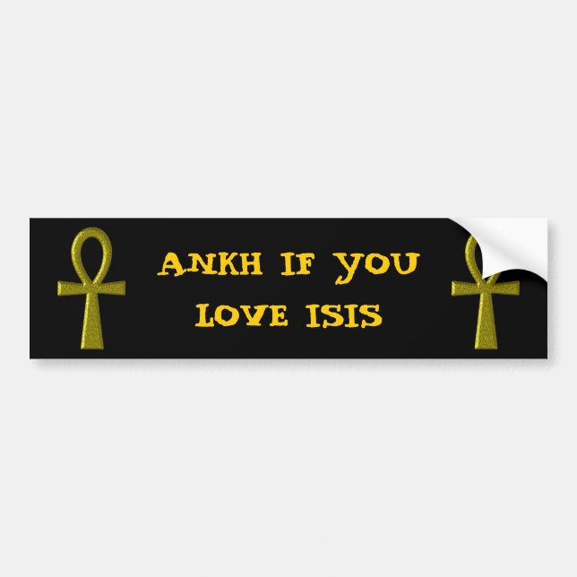 Finare Guld Ankh Bumper Sticker Bildekal (Framsidan)