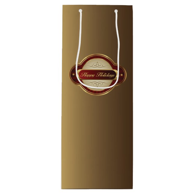 Finare Guld & Burgundy Vin Gift Bag (Framsidan)