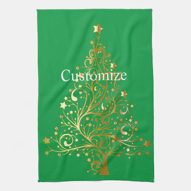 Finare Guld Julgran Thunder_Cove Kökshandduk (Vertikal)