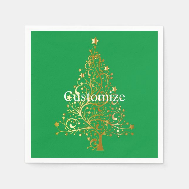 Finare Guld Julgran Thunder_Cove Pappersservett (Framsidan)