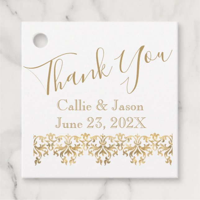 Finare Guld Lettering Tack Gåvor Etiketter (Framsida)