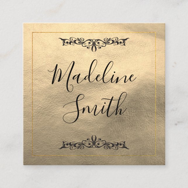 Finare Guld Lux Fyrkantigt Visitkort (Framsida)