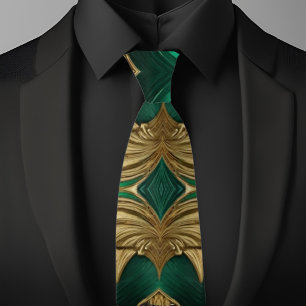 Finare Guld och Emerald Necktie Slips