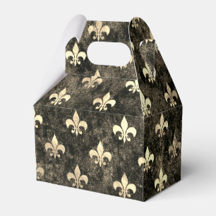 Finare Guld om Brown Fleur de Lis Presentaskar
