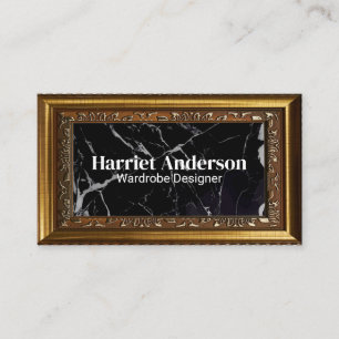 Finare Guld Ram Black Marble Visitkort