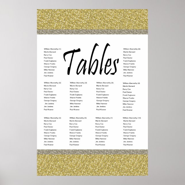 Finare Guld Silver Glitter-projekteringsdiagram fö Poster (Framsidan)