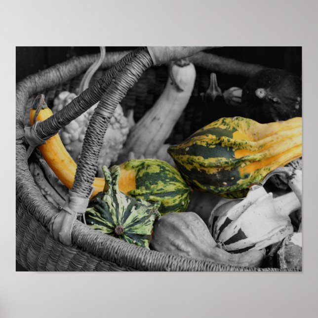 Finare gurkor i Wicker Basket Partial Färg Poster (Framsidan)