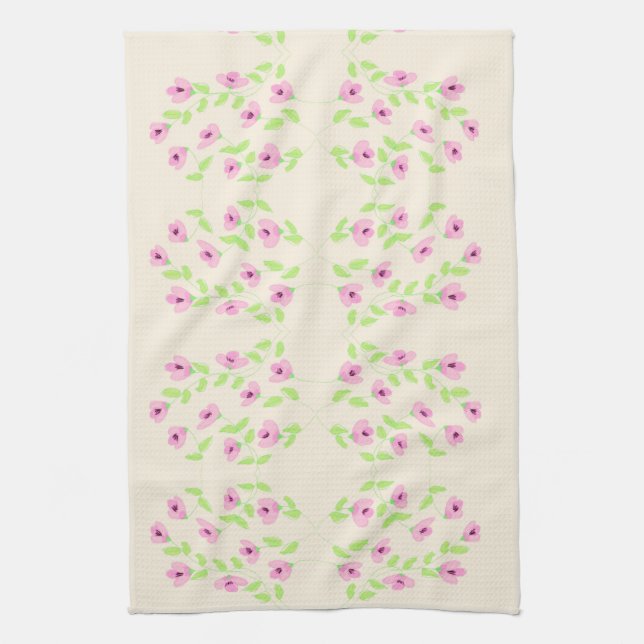 Finare handdukar med Rosa Blommigt Skriv ut (Vertikal)