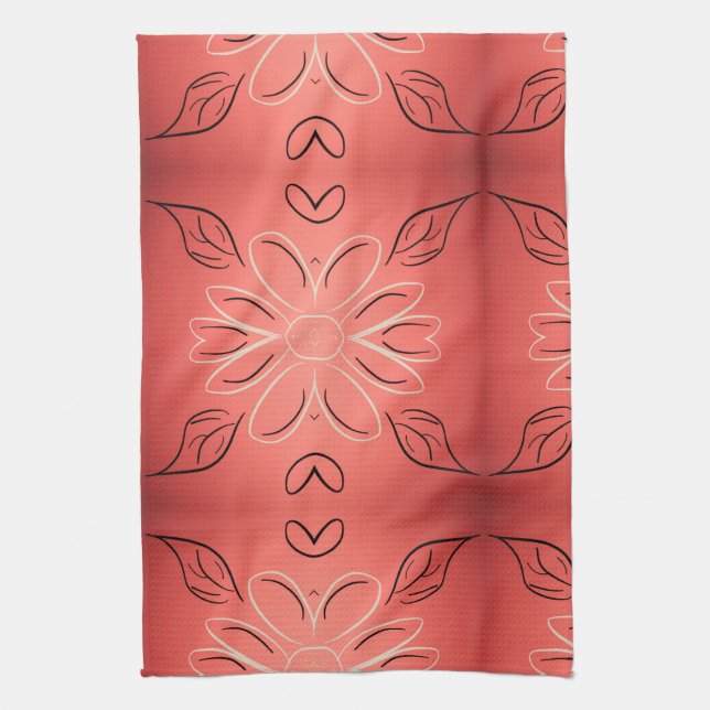 Finare handdum med rosterkorall kökshandduk (Vertikal)