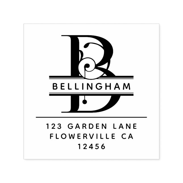 Finare Head Brev - B - Returadress Monogram Självfärgande Stämpel (Design)