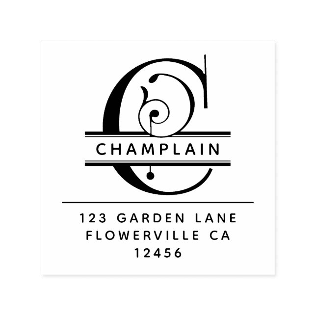 Finare Head Brev - C - Returadress Monogram Självfärgande Stämpel (Design)