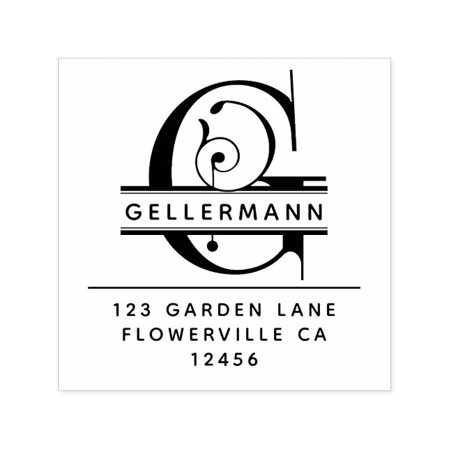 Finare Head Brev - G - Returadress Monogram Självfärgande Stämpel (Design)