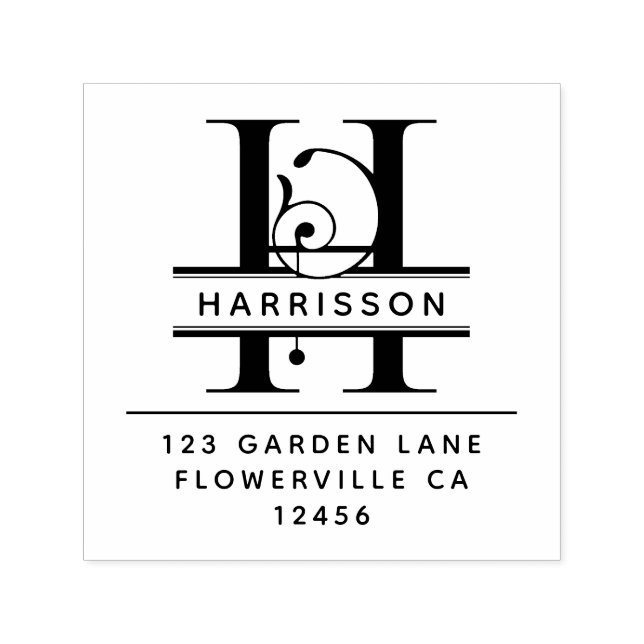 Finare Head Brev - H - Returadress Monogram Självfärgande Stämpel (Design)
