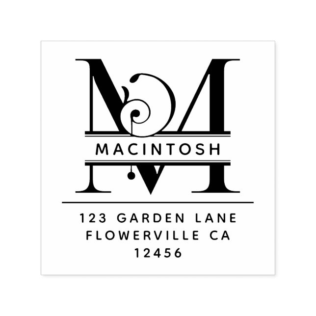 Finare Head Brev - M - Returadress Monogram Självfärgande Stämpel (Design)