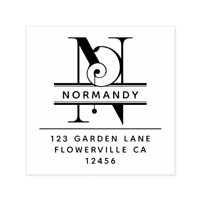 Finare Head Brev - N - Returadress Monogram Självfärgande Stämpel (Design)