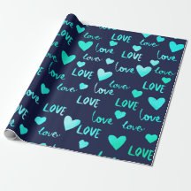 Finare Heart Ocean Blue Navy Glitter Kärlek Valent