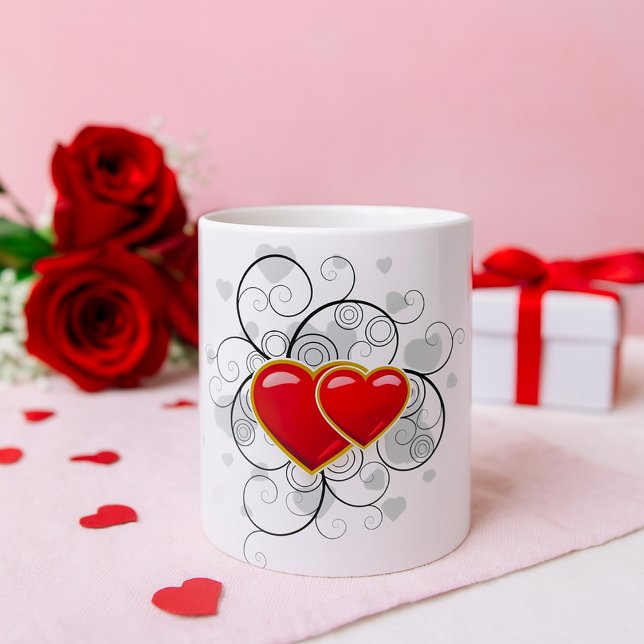 Finare Heart Red Kärlek Coffee Mugg (Skapare uppladdad)