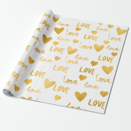 Finare Hearts Guld White Kärlek Confetti Valentine Presentpapper