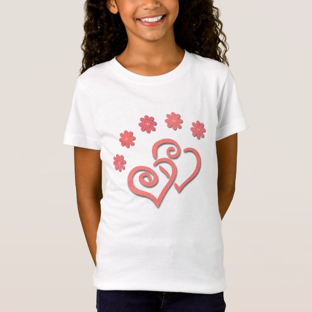 Finare Hearts- och Flowers Shirt Tee (Framsida)