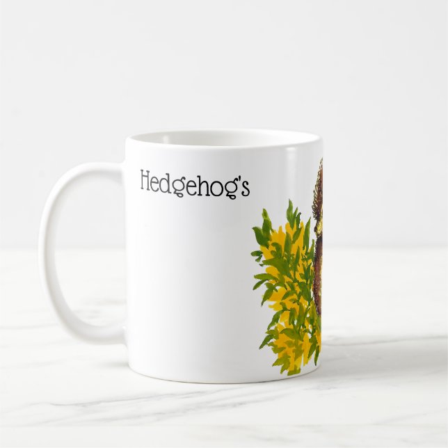 Finare Hedgehogs vattenfärgsregel Skriv ut Designa Kaffemugg (Vänster)
