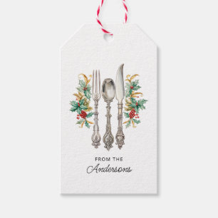 Finare Helgdag Silverware Personlig Presentetikett