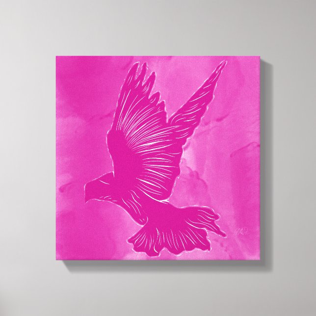 Finare Heliga Spirit Dove Abstrakt - Rosa Canvastryck (Framsida)