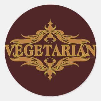 Finare i Brown - Vegetarian Runt Klistermärke