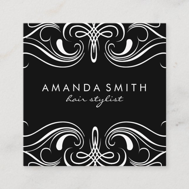 Finare Inslag Fyrkantigt Visitkort (Framsida)