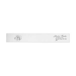 Finare JOY Jul Calligraphy Black on White Etikettband