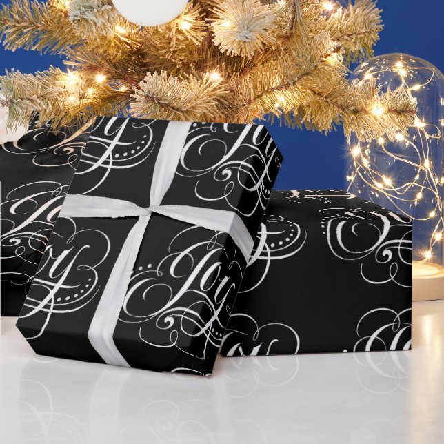 Finare Jul JOY Chalk Calligraphy Lettering Presentpapper (Helgdagar)