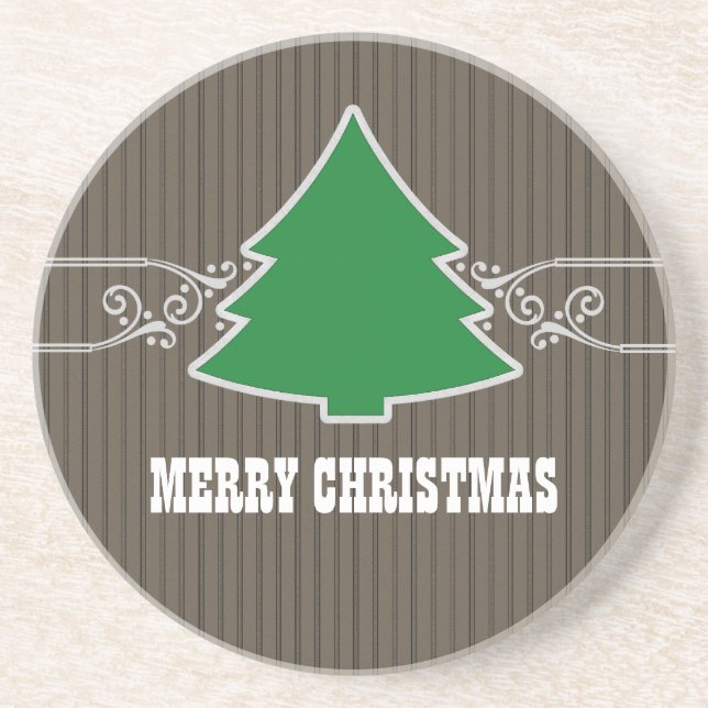 Finare Julgran Swirls Underlägg Sandsten (Framsidan)