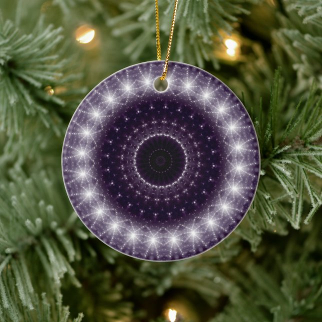 Finare känslig Svartvit runda Snöre Julgransprydnad Keramik (Träd)