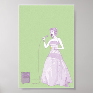 Finare Karaoke Woman 4x6 Poster