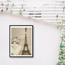 Finare Katt & Vintage Eiffel Torn Poster