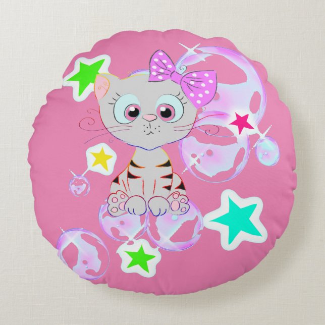 Finare Kitten - Rund Kudde (Framsidan)