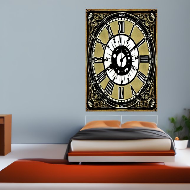 Finare klockan på väggen | AI Art Poster (Skapare uppladdad)