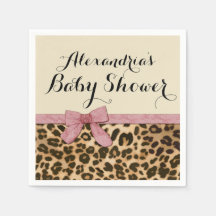 Finare Leopard Rosa Bow Girl Baby Shower