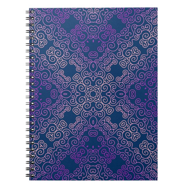 finare lila arabesque design anteckningsbok (Framsidan)