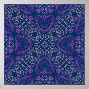finare lila arabesque design poster