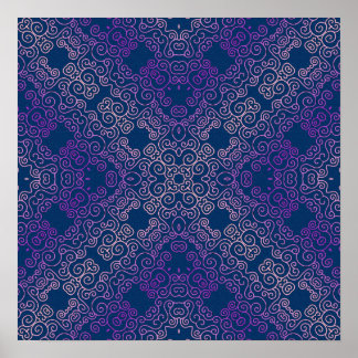 finare lila arabesque design poster