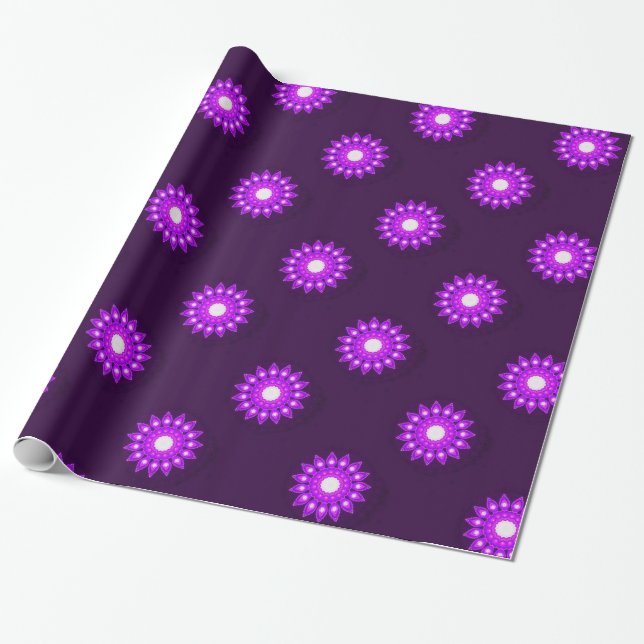 FINARE LILA FLOWER PRESENTPAPPER (Utrullad)