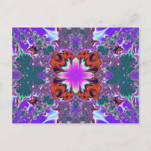 Finare Lila Fractal-vykort Vykort