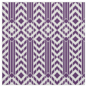 Finare Lila & Grått Chevron Rand Fabric Tyg