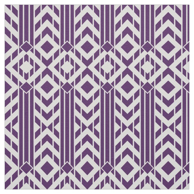 Finare Lila & Grått Chevron Rand Fabric Tyg (Provkarta)