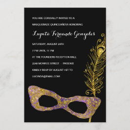 Finare Lila Masquertalikerska Party Inbjudningar